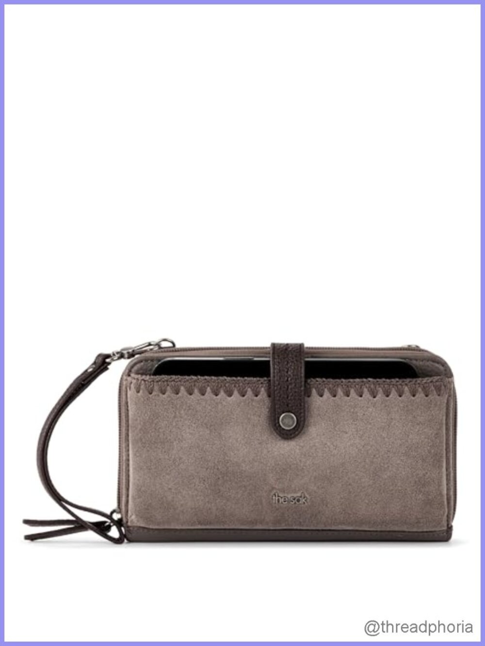 Convertible Crossbody Purse with Wristlet Leather Suede